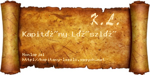 Kapitány László névjegykártya