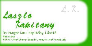 laszlo kapitany business card