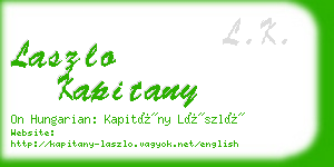 laszlo kapitany business card